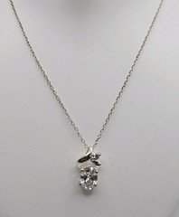 Sterling Silver 1.00ct CZ Pendant On 18″ Chain Necklace