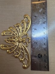 Vintage Brass Butterfly Finding 4.1” Large Choose Bright or Antique