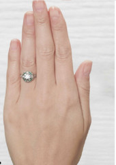 14K White Gold Over 2CT Round Lab-Created Diamond Art Deco Vintage Antique Ring