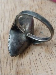 Antique Victorian Silver and Marcasite Ring Size 6
