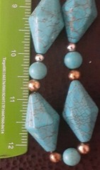 Vintage JTV Heavy Blue Howlite Gemstone Beaded 24” Necklace