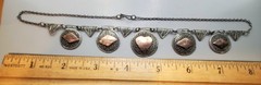 800 Silver Arabic Marked Egyptian Storyteller Filigree Panel Link Necklace