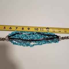 Vintage Multi-Strand Turquoise Chip Statement Necklace | 18–20″ Adjustable