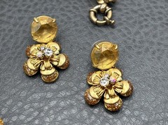J. Crew Flowers Asymmetrical Runway Bib Necklace Earrings Set Vintage Revival