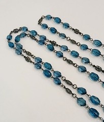 STUNNING VINTAGE 1920s ART DECO Czech CRYSTALS flapper necklace 49g~62″