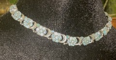 vintage CORY rhinestone necklace Signed Aqua Blue Beautiful Stones Pre-Loved