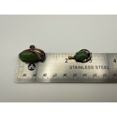 Sorrento Sterling Silver Green Cabuchon Filigree Earrings Pendant Set Vintage