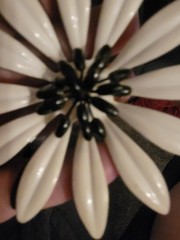 Vintage Huge Enamel Flower Brooch 1950s To 1970s CA USA E407-2