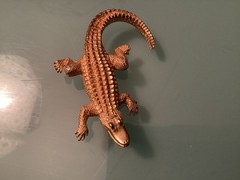 Gold Tone Alligator Brooch