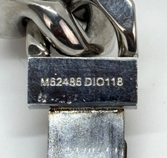 Authentic LOUIS VUITTON Silver Tone MONOGRAM CHAIN BRACELET M62486 w/ LV Box
