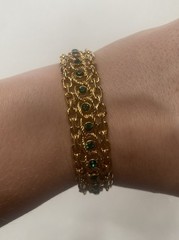 Camrose & Kross Jackie Kennedy Diamanté Emerald And Gold Tone Link Bracelet JBK