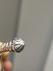 55. Vintage 925 Sterling Trinidad Cone end Twist Cuff bracelet 30.4g. 6 3/4′