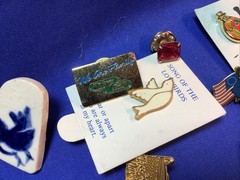Mixed Lot 50+ Push Back Lapel Pins Vintage Modern Enamel Advertising Flag L22