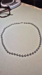 Older Sterling Silver 5mm Ball Bead Chain Necklace or Choker 16″ – 22.2gms