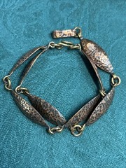 Vintage Maya Mexico Men Or Women’s Hammered Copper Bracelet 8.5”large Wrist 30 g