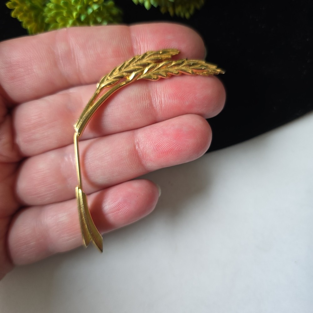 Vintage Biagi Italy Gold Plated Wheat Stick Pin