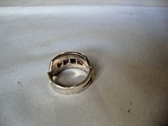 VINTAGE PINK TOPAZ AMETHYST LAVENDER TOPAZ CITRINE WHITE TOPAZ SILVER 925 RING