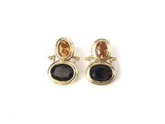 Colorful Sterling Silver 925 Gold Plate Earrings 1.75″ Pre-Owned Fine Jewelry