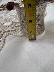 Vintage Wide Rose Cuff Bracelet – 3″ Silver Tone Floral Engraved – Adjustable