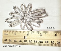 Large Swarovski Amarante Flower Ribbon Style Pendant Crystals Pave Collection