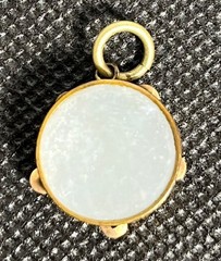 Antique Victorian Mother of Pearl Photo Locket Style Pendant Gold Filled c1900
