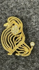 Gerry’s Gold Toned Rhinestone Poodle Dog Brooch Pin