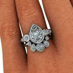 2.90 Ct White Diamond Art Deco Antique Vintage Engagement Ring Set 925 Silver