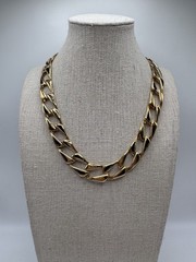 Vintage Monet Gold Tone Black Enamel Choker Collar Chain Necklace 17”