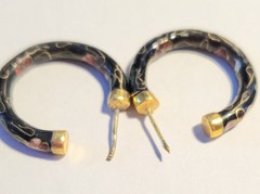 Vintage Asian Cloisonne Collection, 21 in. Necklace, Hinged Bracelet & Earrings
