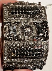Cookie Lee Cuff With Faceted Black Crystals Vintage