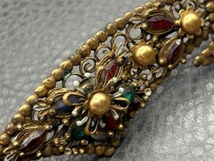 Vintage HUGE Korda Thief of Bagdad Scimitar Sword Brooch Enamel Rhinestone