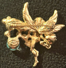 Rare Kirk’s Folly Fairy/Angel w/ Aurora Borealis Crystal Balls & Heart Brooch