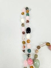 Multi-Stone Bead Necklace Nate And Etan Silver Toned