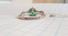 Vintage Ring emerald stone Sterling Silver 925 Gold 375 Women’s Jewelry size 8