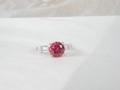 Vintage Sterling Silver 925 Simulated Pink Sapphire Unique Ring Size 7