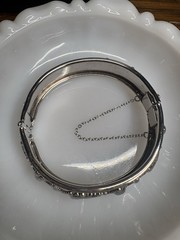 VTG Whiting & Davis Silver Tone 3D Paisley Design Bracelet 6.5-7.25