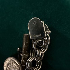 Vintage 925 Sterling Silver Charm Bracelet Loaded 7 Charms