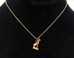 Metropolitan Museum Of Art Egyptian Gold Tone Bastet Mau Cat Pendant Necklace