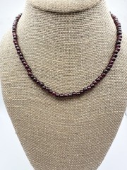 Vintage Garnet Nugget Bead Necklace 16.5”