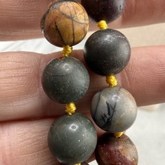 Modern Picasso Jasper Necklace Beaded 18”