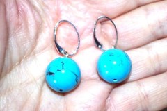 1 Pair Sterling Silver Semi round Large earrings Accessories Use with Any Stone
