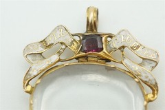 GEORGIAN 15K GOLD ENAMEL ROCK CRYSTAL LOVE HEART LOCKET c1770