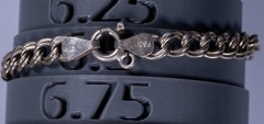 FAS Italy Double Link Charm Bracelet .925 Sterling Silver 6.75″ Vintage