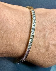 Rainbow Tennis Bracelet (5 stones) 14kt Gold 8.5 in. – Gold Wt. 11.4g