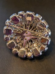 Vintage Large Eisenberg 7 tier Crystal / Glass Brooch