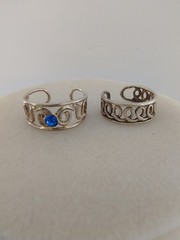 Vintage 925 Sterling Silver Ring Lot 6pc Adjustable Stackable Tested Pinky Toe