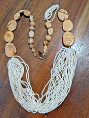 Coldwater Creek Jasper Stone Multi-strand Seed Bead 32” Necklace Boho Butterfly