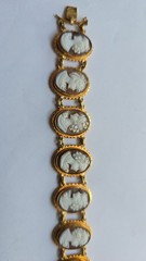 18K Gold 750 Italian Shell Cameo Bracelet P Giacomo Tozzi Firenze w/ Box
