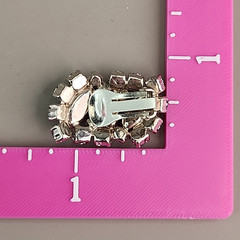 Vintage Rhinestone Clip On Earrings Blue AB Marquise Silver Tone 1.25″