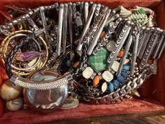 unsearched untested Estate Jewelry Lot Silver Toned Some Vintage